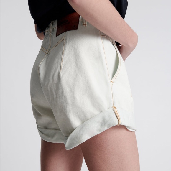 One Teaspoon Xanthe Streetwalkers High Waist 80’s Denim Shorts- Off White - Picture 4 of 15